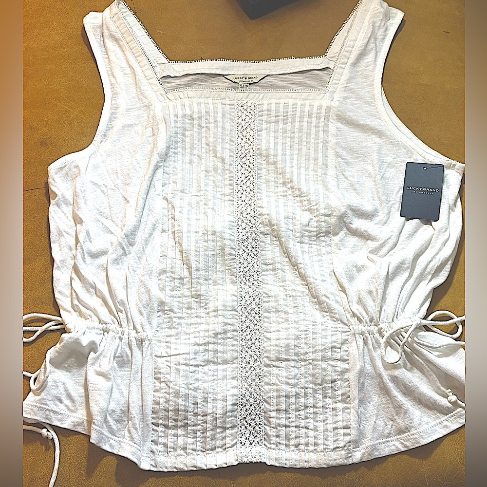 Lucky Brand NWTags Camisole With PinTuck Front and Pull Tie Waist. size XL